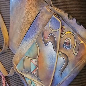 Sova handpainted purse......beautiful! So soft and chic!